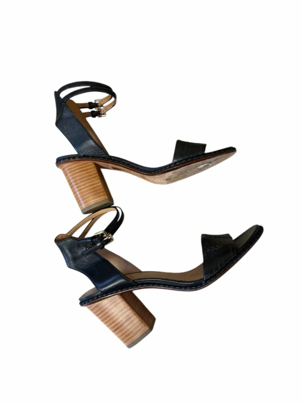 Coach Double Ankle-Strap Stacked Block Heel Sandals - 7
